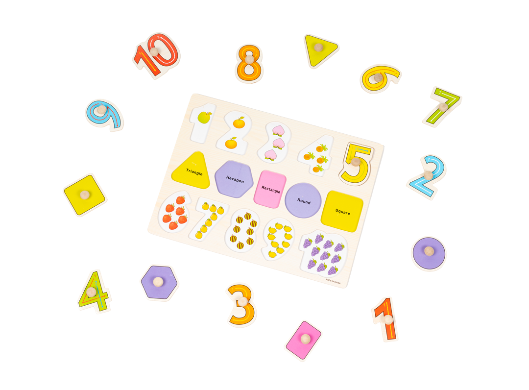 Early Learning Educational Wooden Peg Puzzles Set