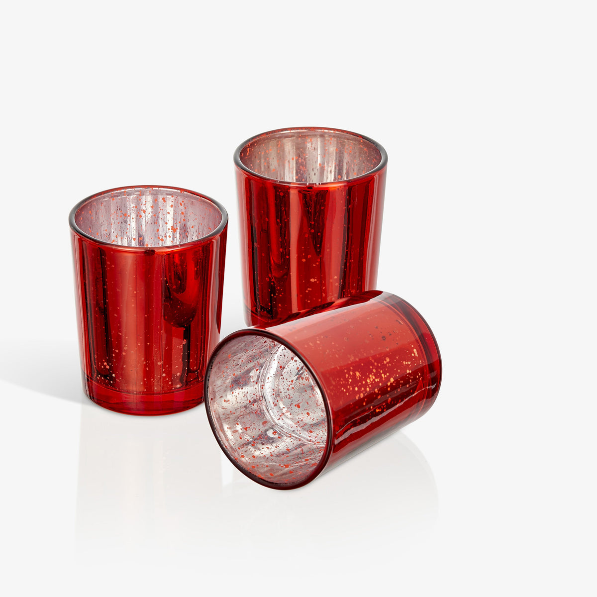 Speckled Red Glass Tea Light Holders Collection