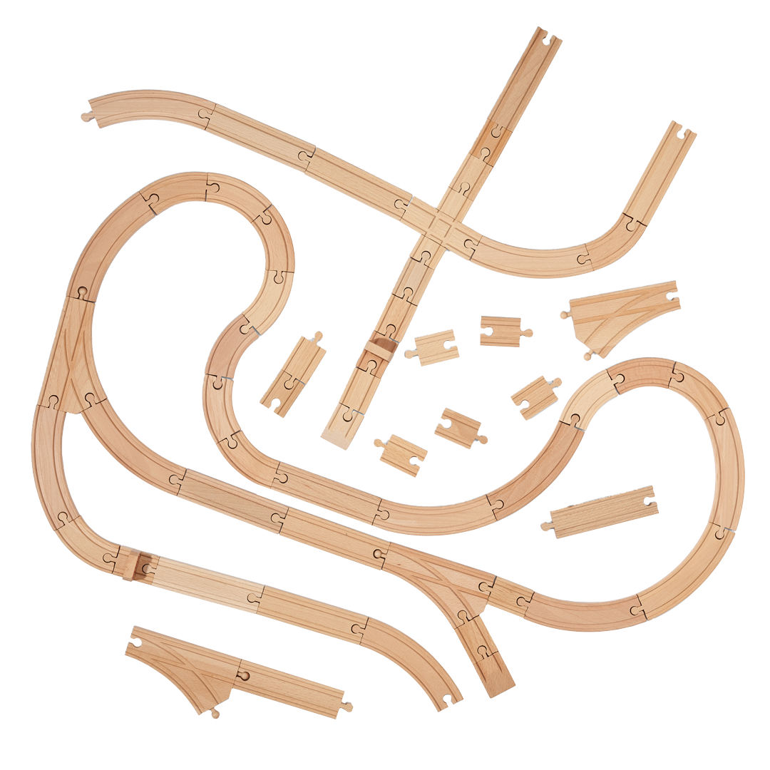 Wooden Train Track Expansion Pack Set