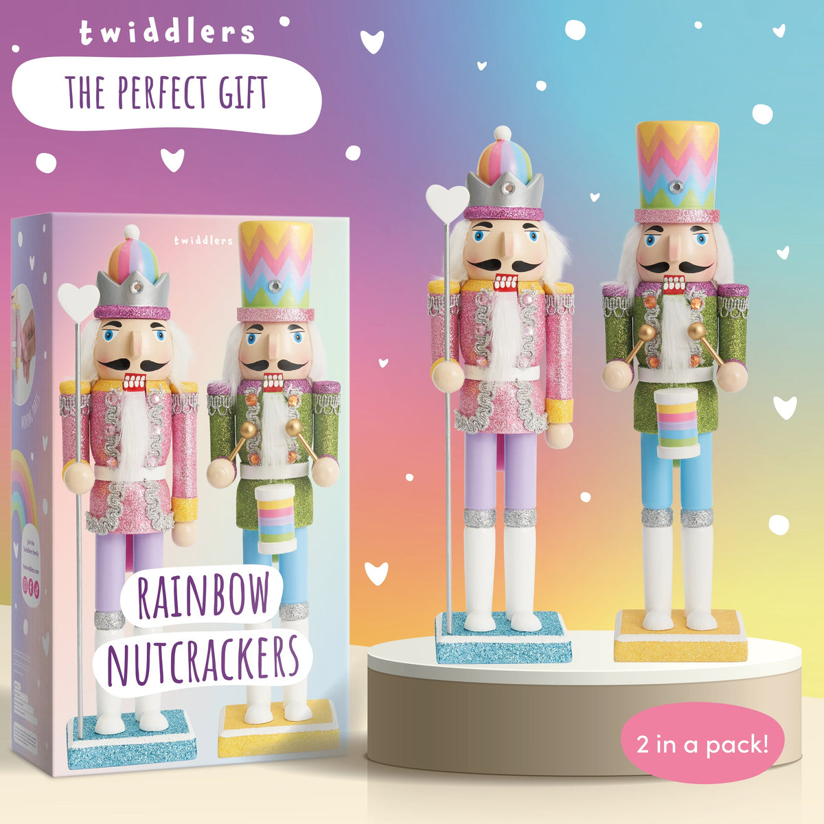 Rainbow Christmas Wooden Nutcracker Soldiers (30cm) Collection