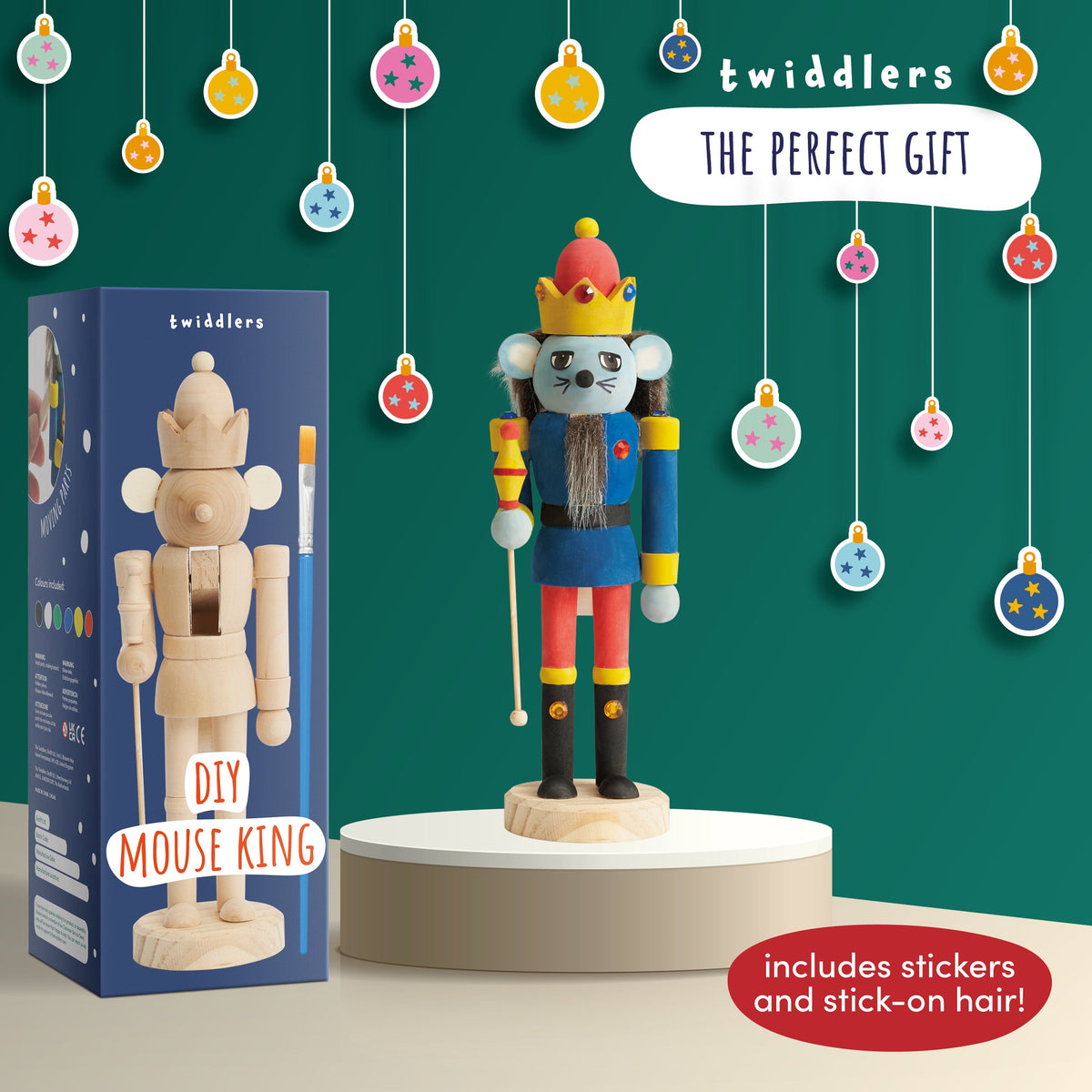 Paint Your Own Mouse King Wooden Nutcracker Soldier DIY Kit Set