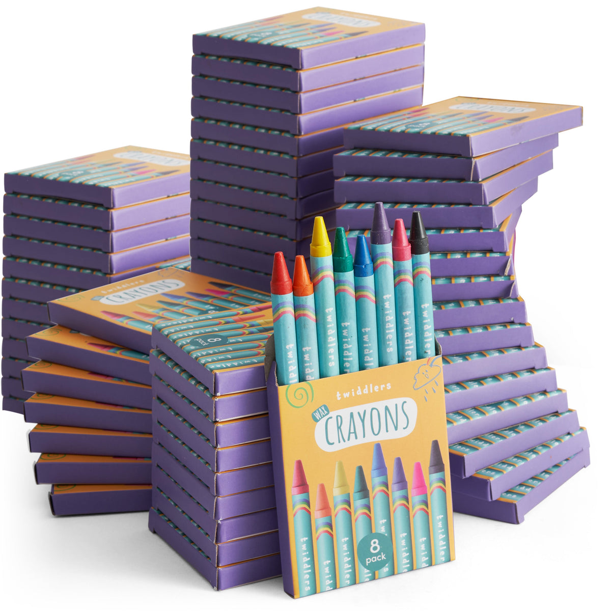 Wax Colouring Crayons (Packs of 8) Set