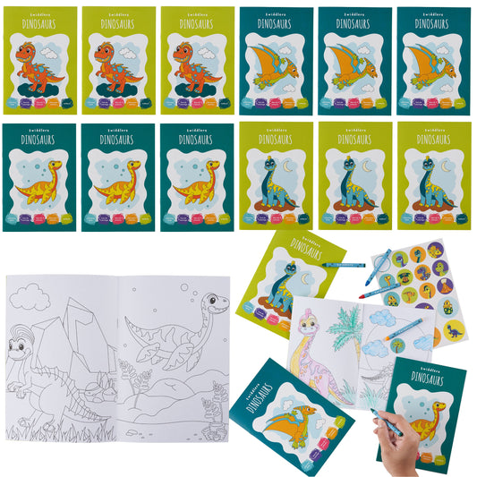 Dinosaur Colouring Books Including Crayons & Stickers