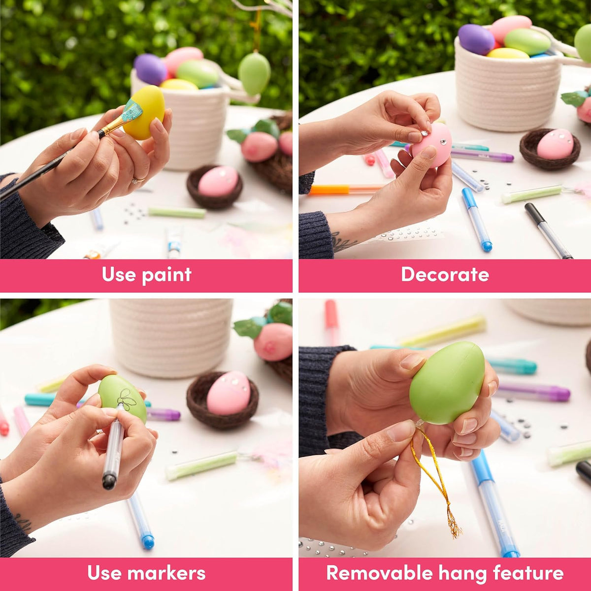 Multicolour Paint Your Own Plastic Easter Eggs Collection