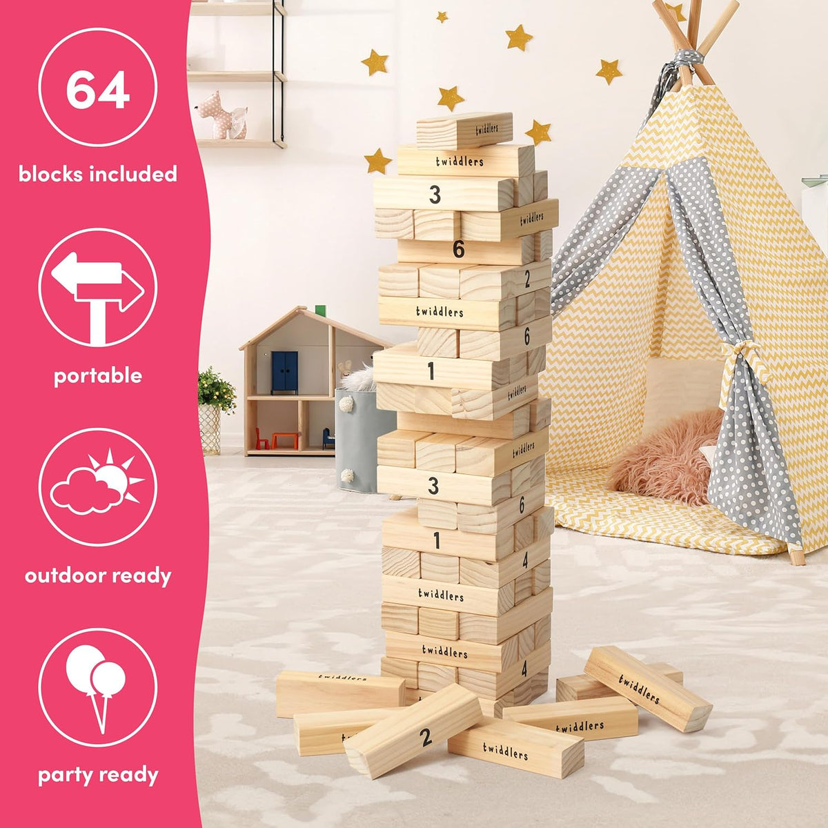 Giant Wooden Tumble Tower Garden Game Collection