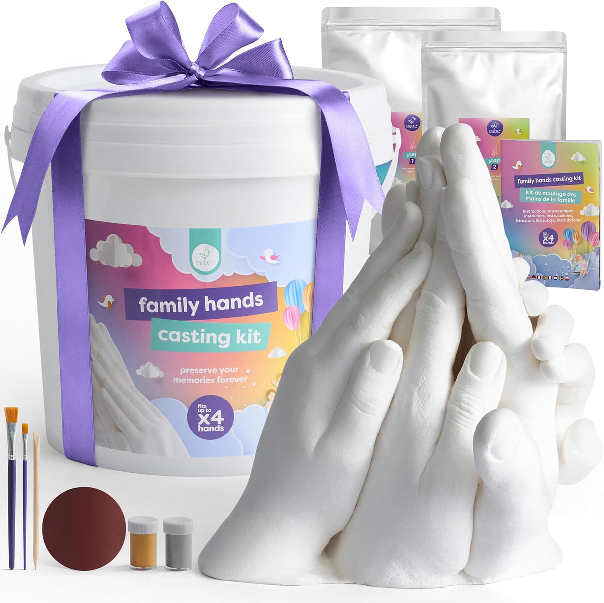 3D Holding Hand Family Casting Kit (Fits up to 4 Hands) – Large