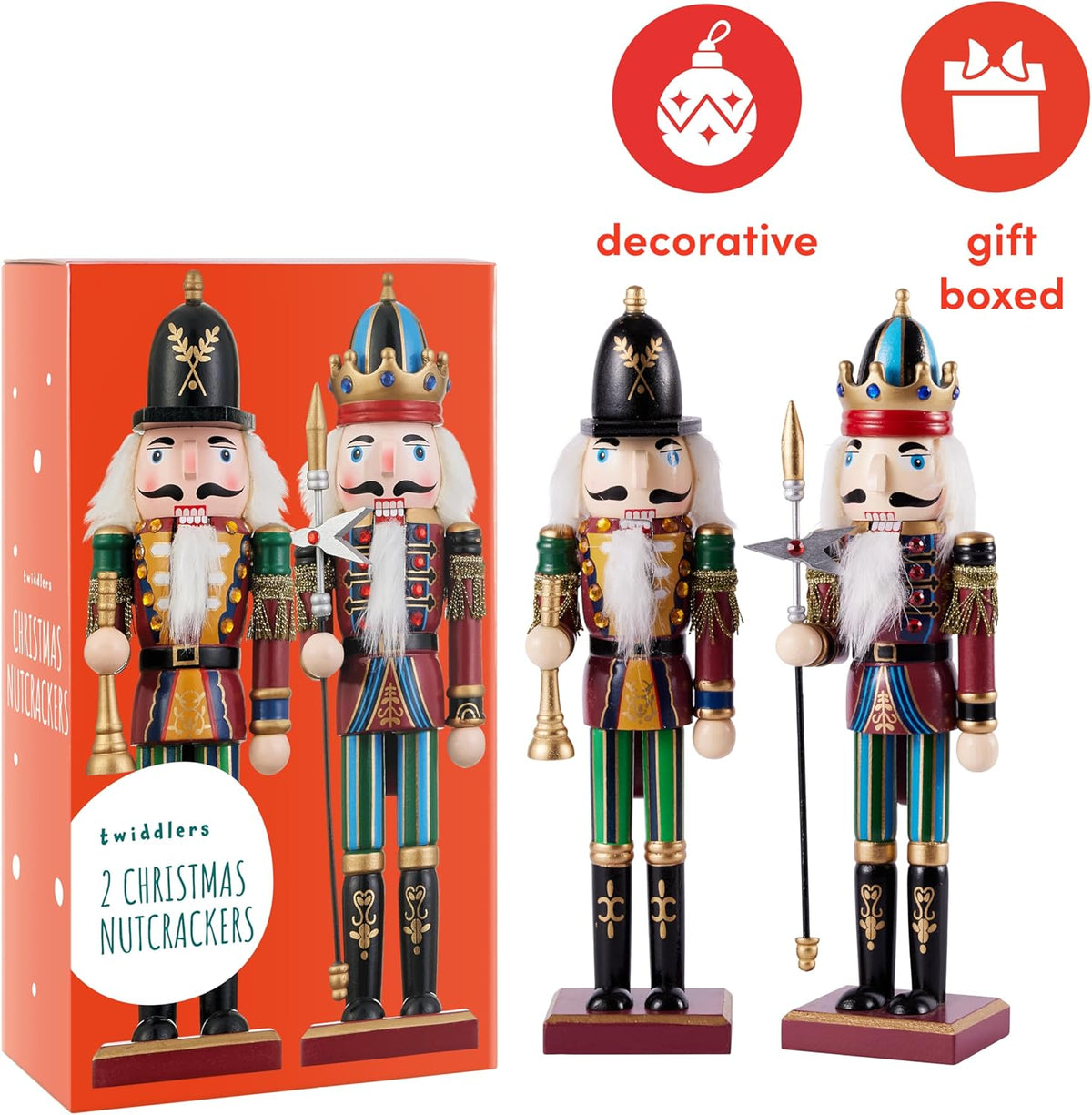 Christmas Wooden Nutcracker Soldiers (30cm) – Traditional