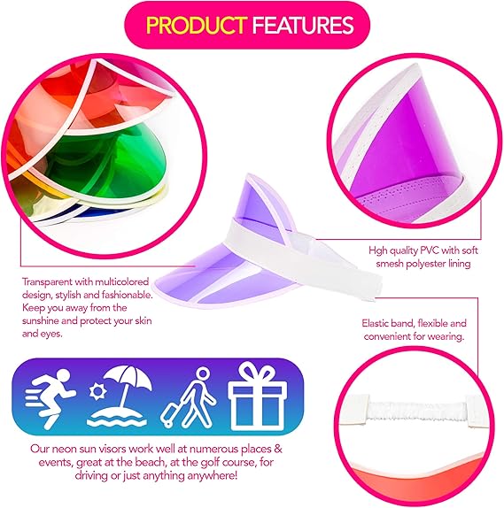 Neon Fancy Dress Pub Golf Visors Collection