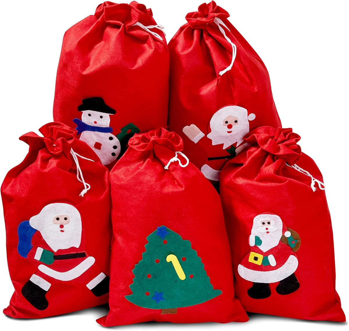 Christmas Drawstring Santa Gift Sacks – Large