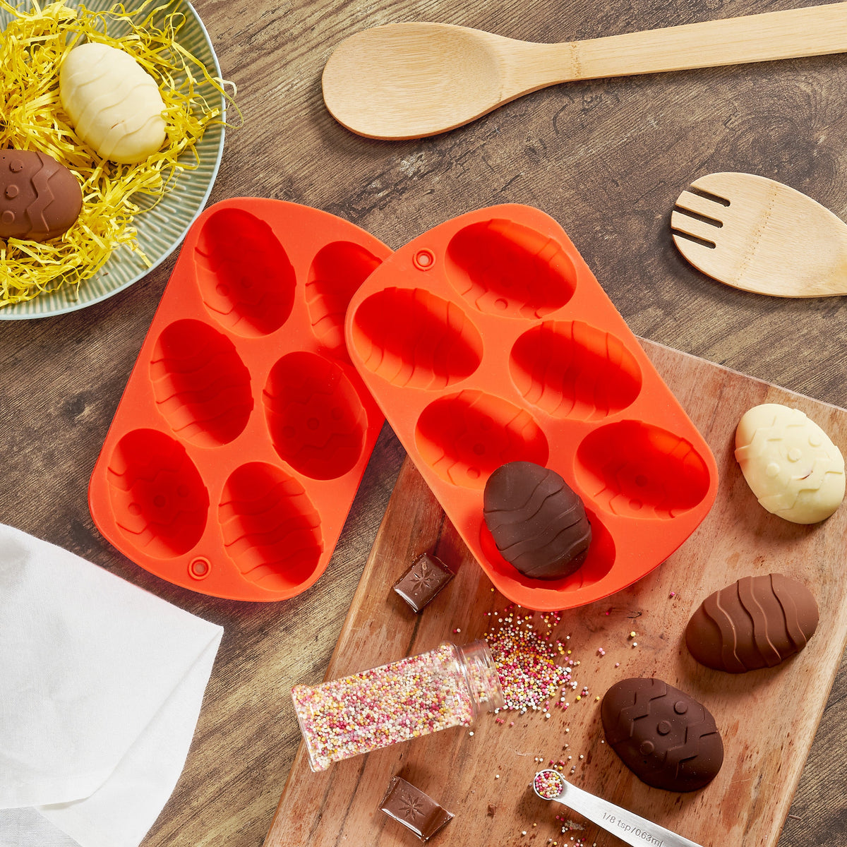 Silicone Easter Egg Mould Trays (Red) Collection
