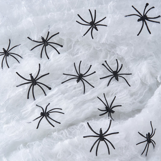 Stretchable Cob Web & 40 Fake Spiders – Extra Large