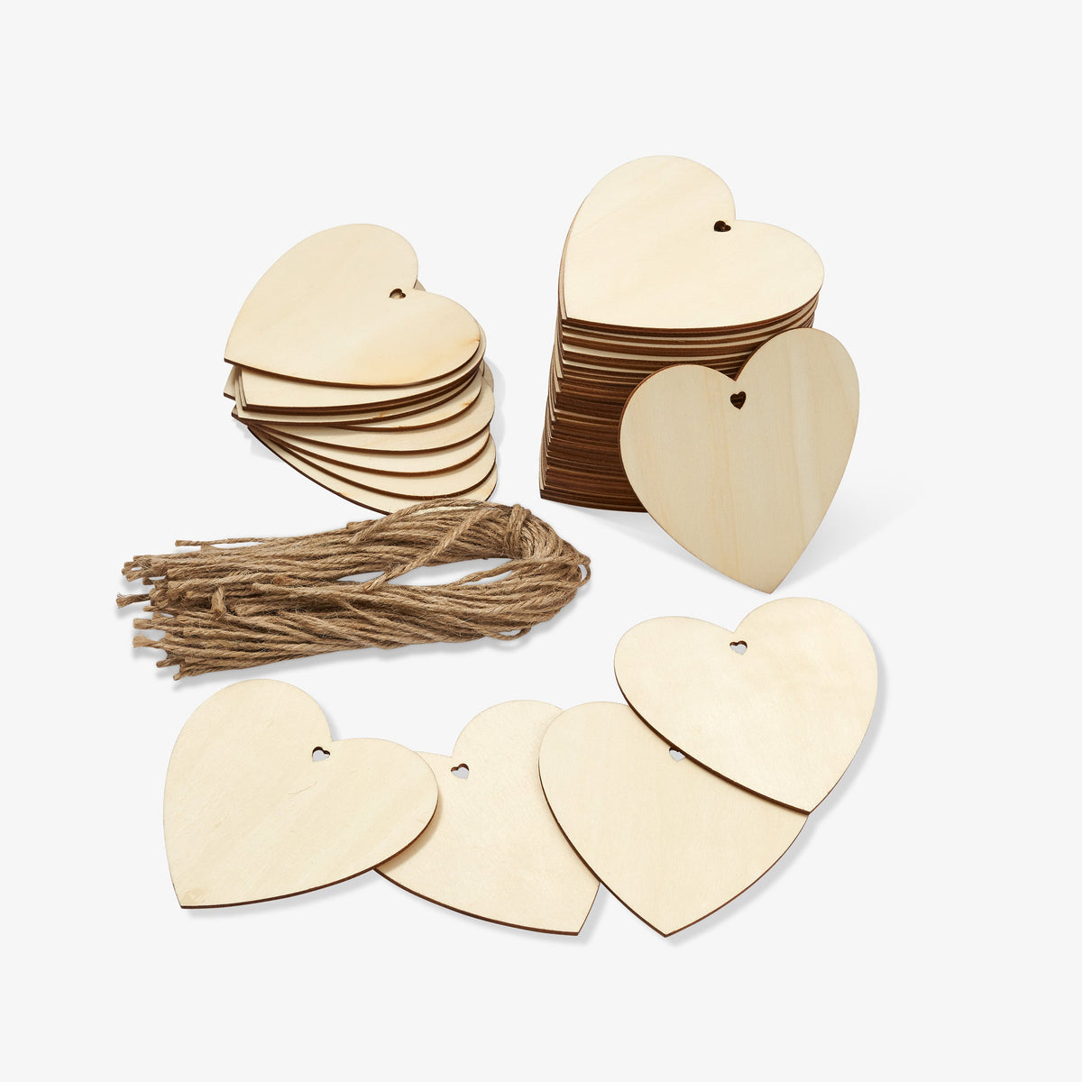 Decorative Wooden Hearts Including String