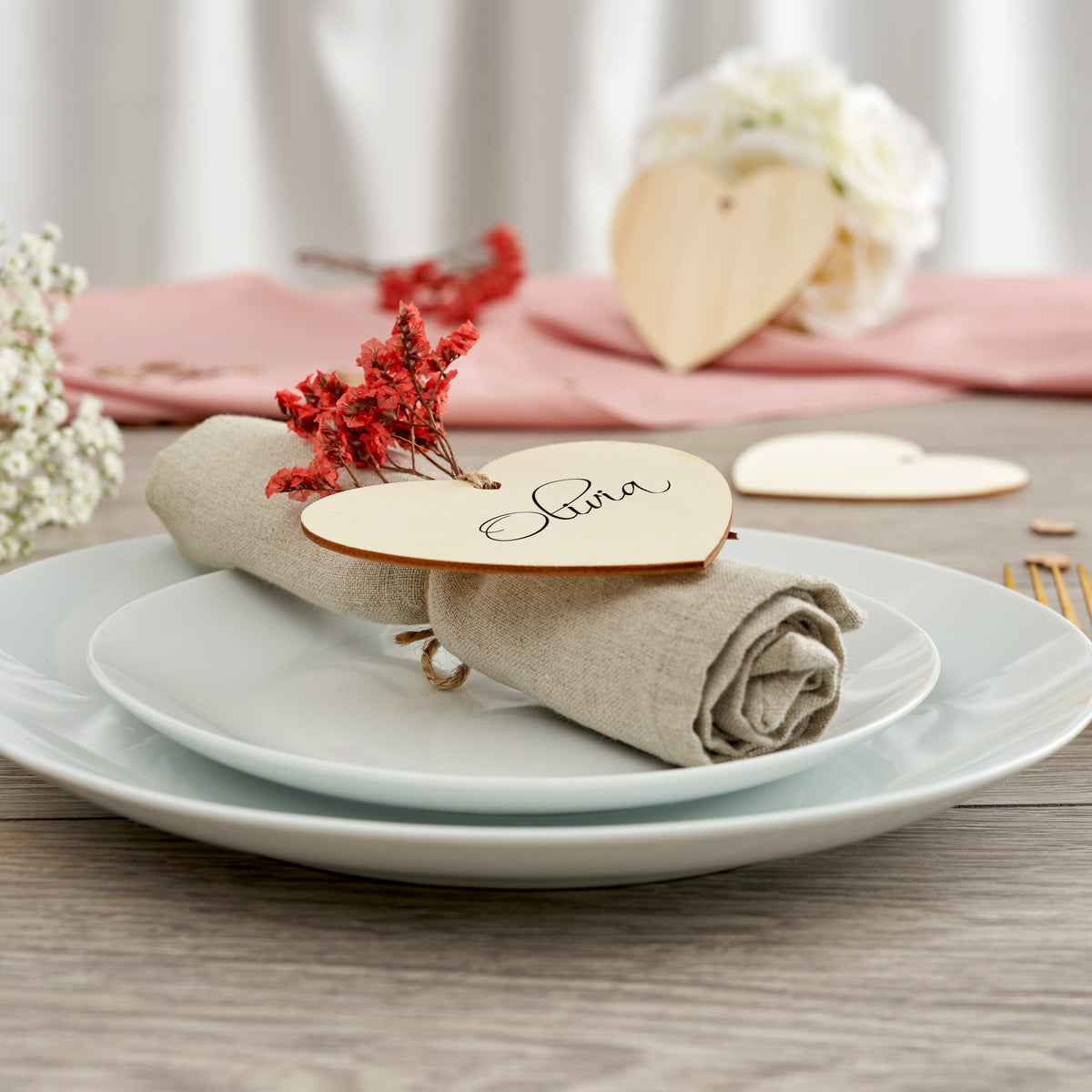 Decorative Wooden Hearts Including String