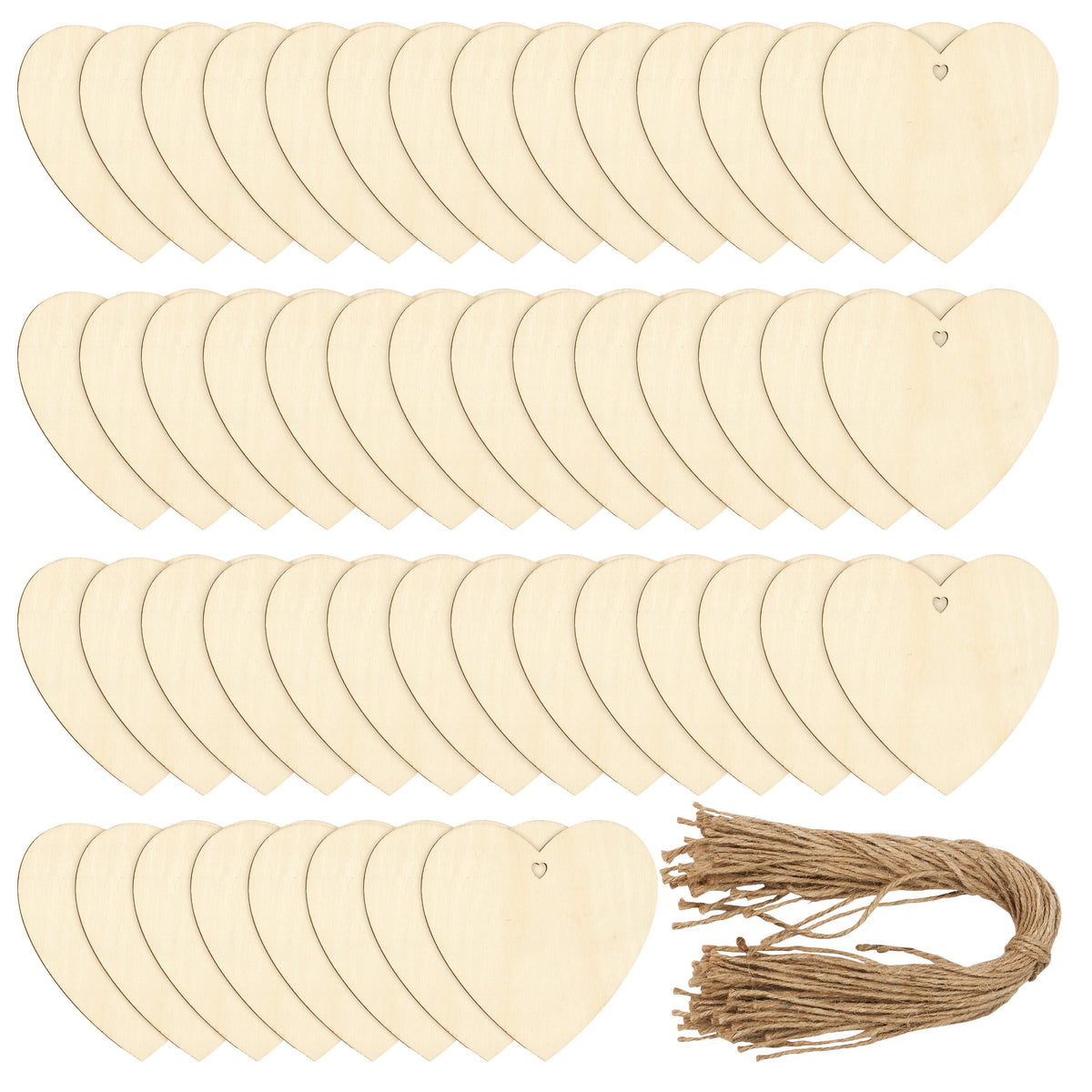 Decorative Wooden Hearts Including String