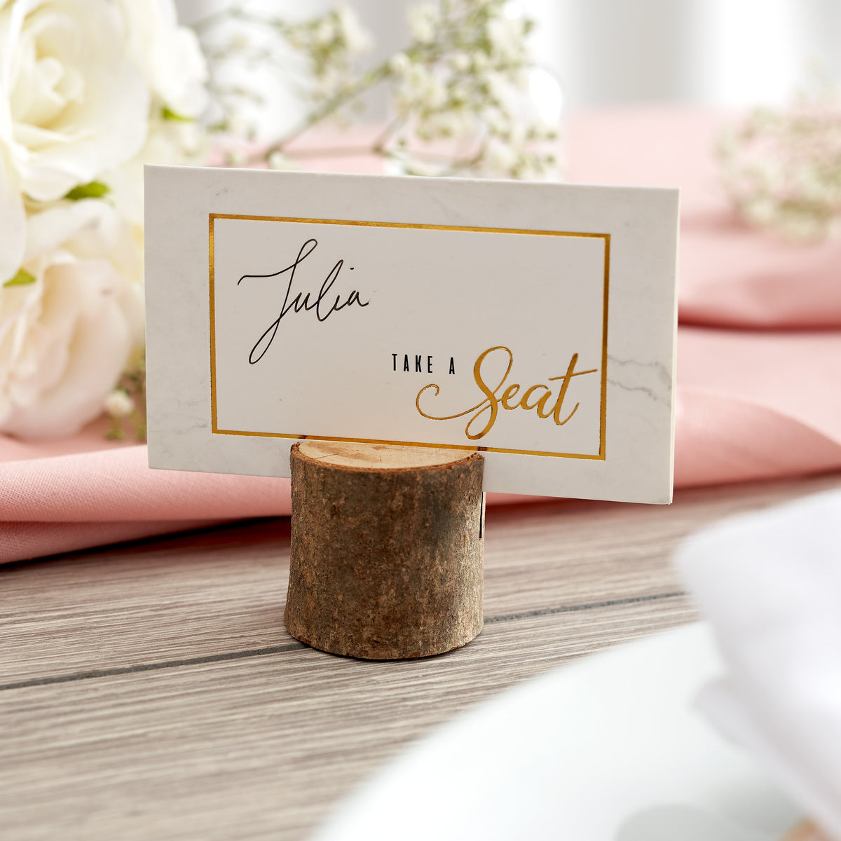 Rustic Pine Wood Table Place Holders Collection