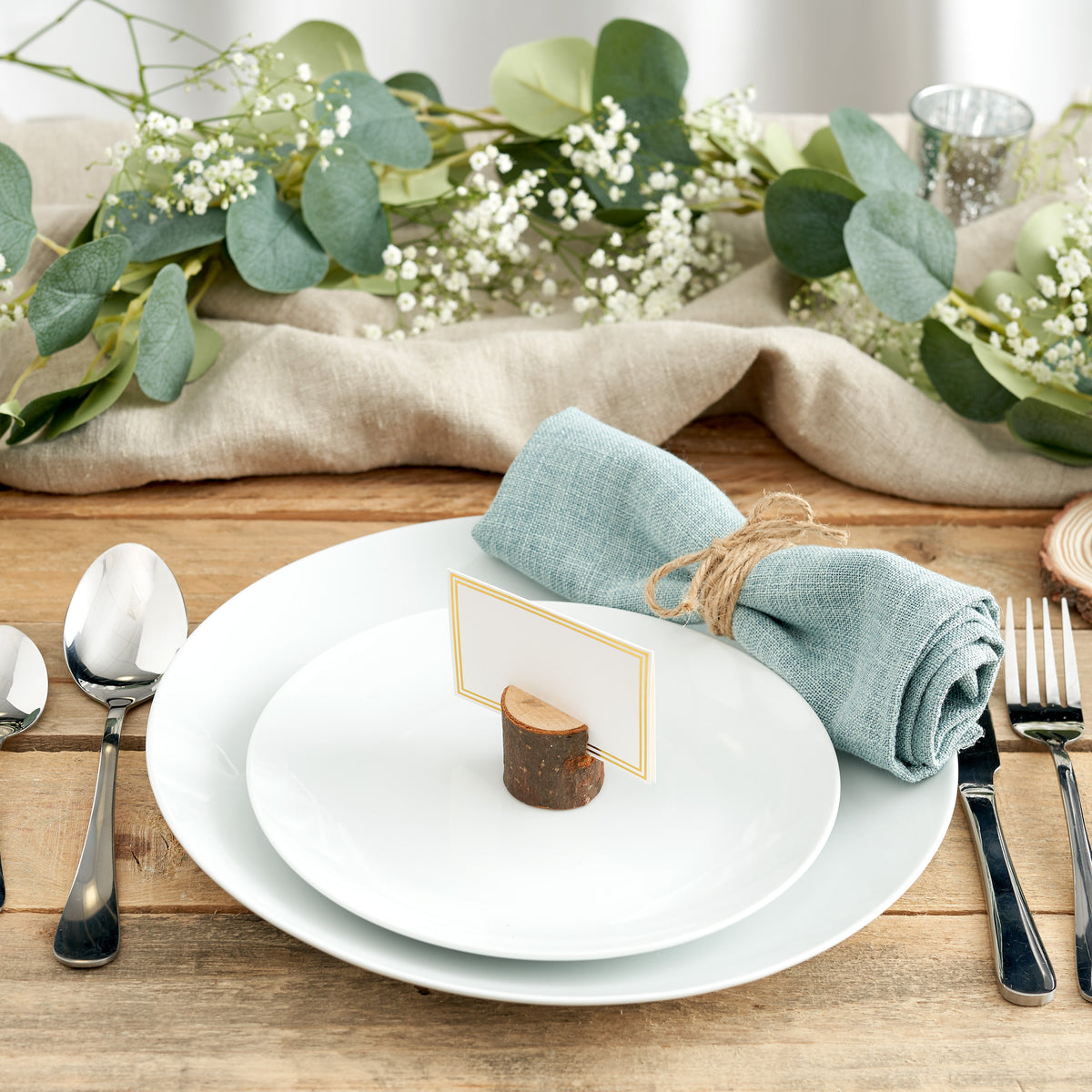Rustic Pine Wood Table Place Holders Collection