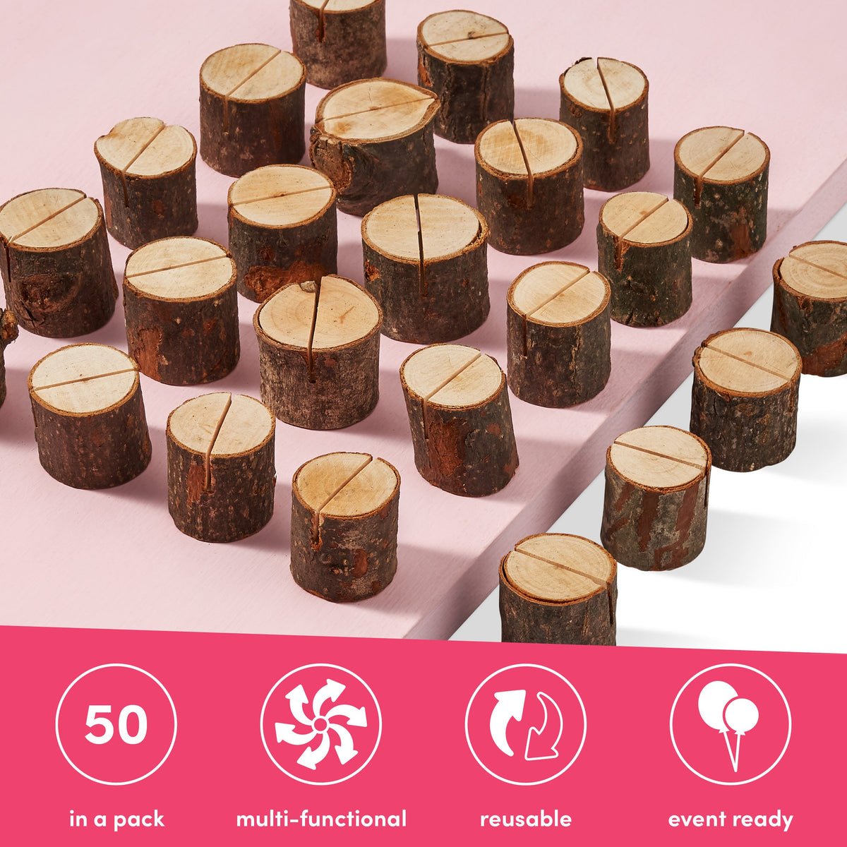 Rustic Pine Wood Table Place Holders Collection