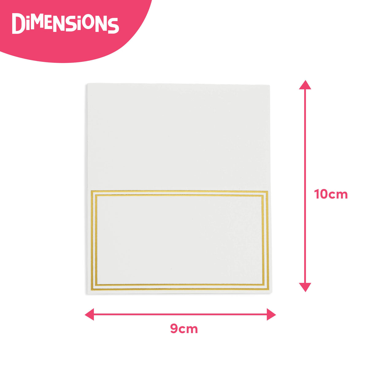 Wedding Place Name Cards Including Gold Border