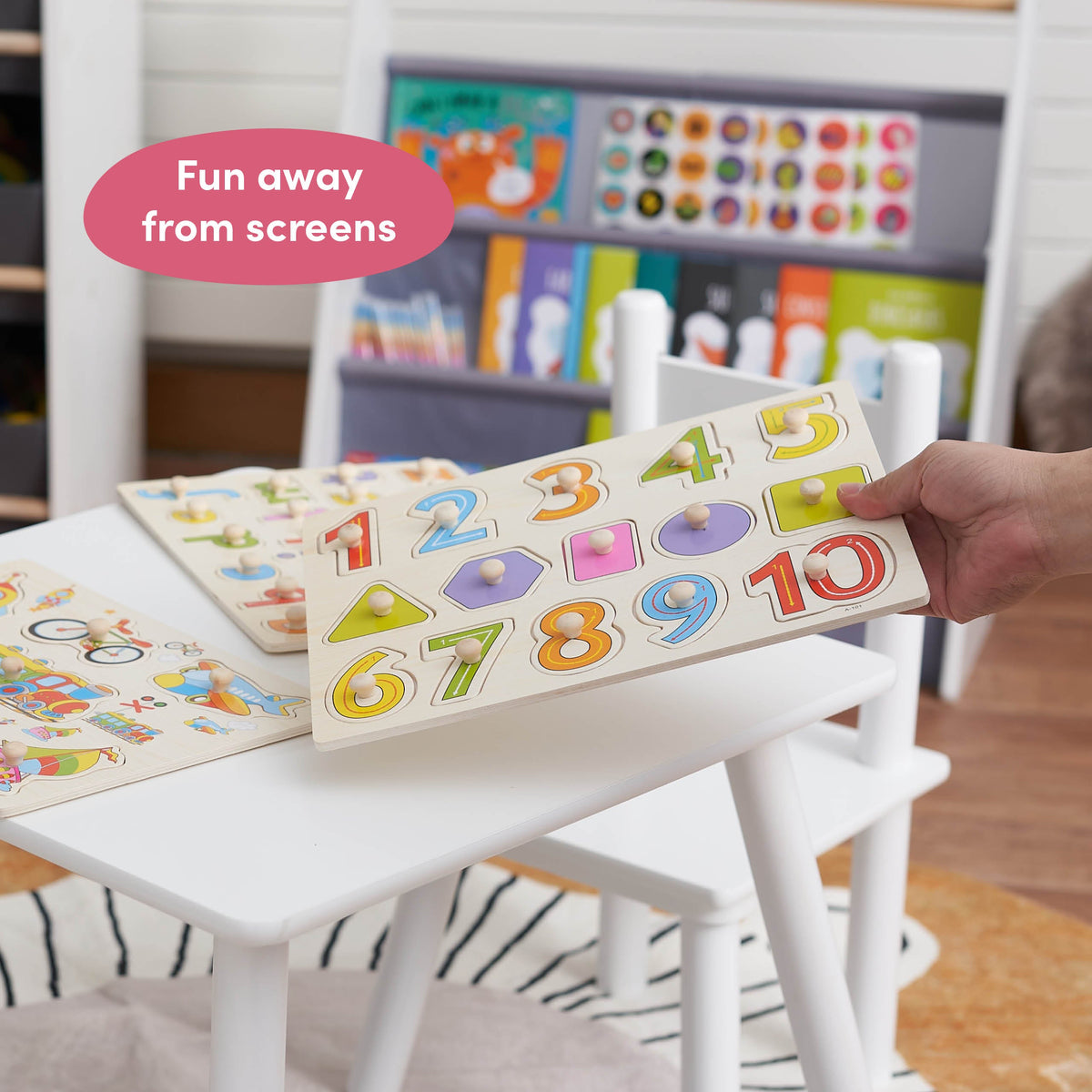 Early Learning Educational Wooden Peg Puzzles Set