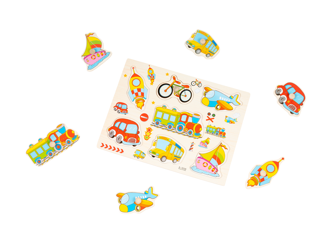 Early Learning Educational Wooden Peg Puzzles Set