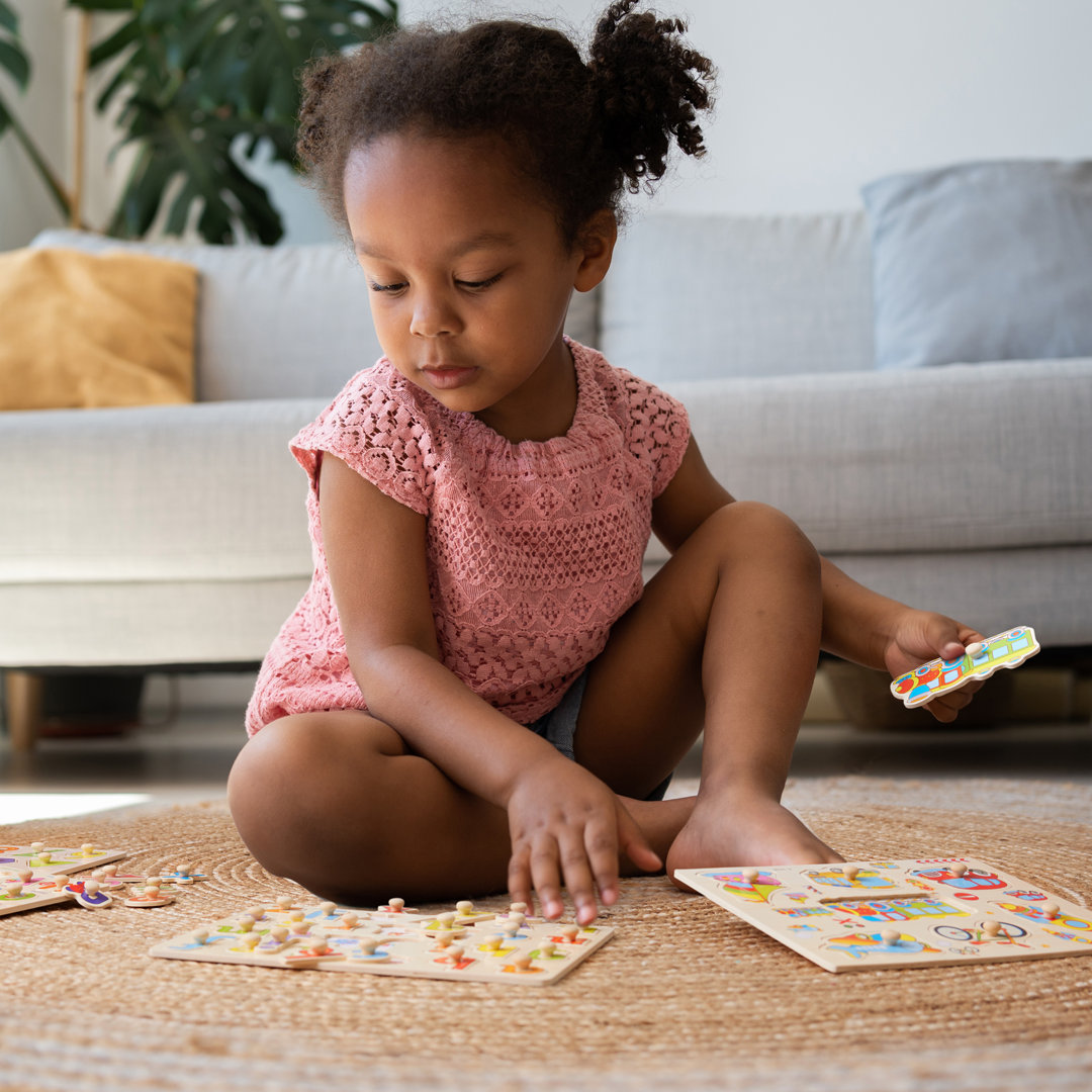 Early Learning Educational Wooden Peg Puzzles Set