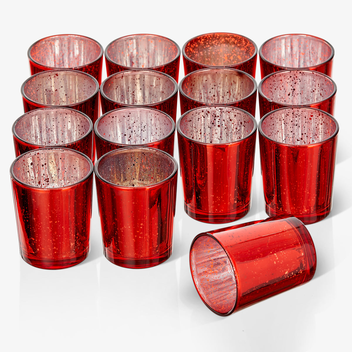 Speckled Red Glass Tea Light Holders Collection