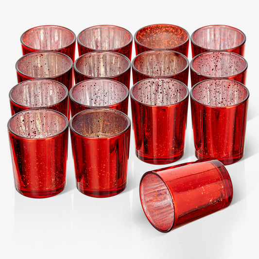 Speckled Red Glass Tea Light Holders Collection
