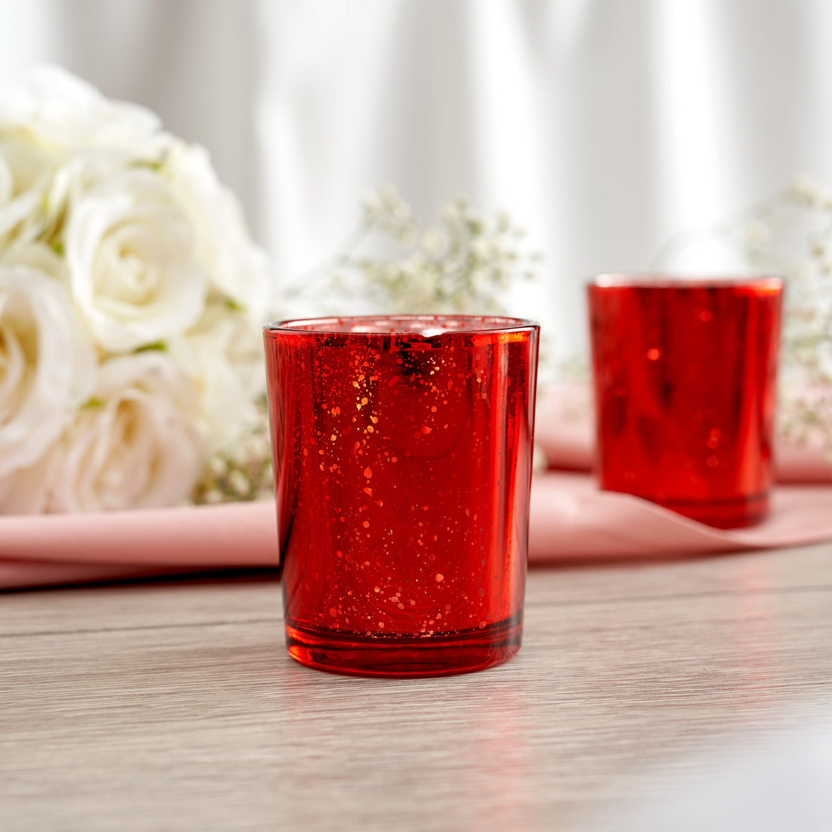Speckled Red Glass Tea Light Holders Collection