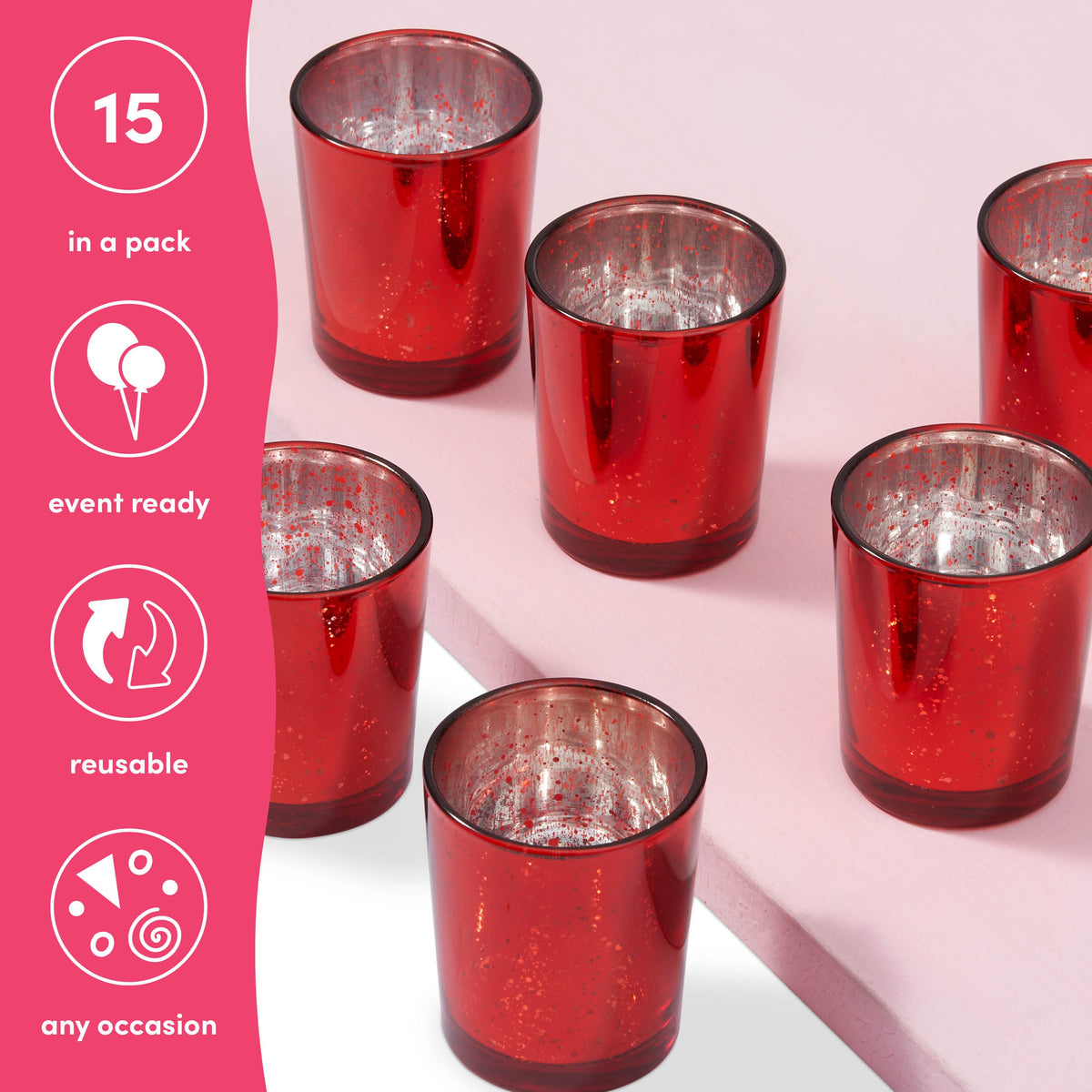 Speckled Red Glass Tea Light Holders Collection