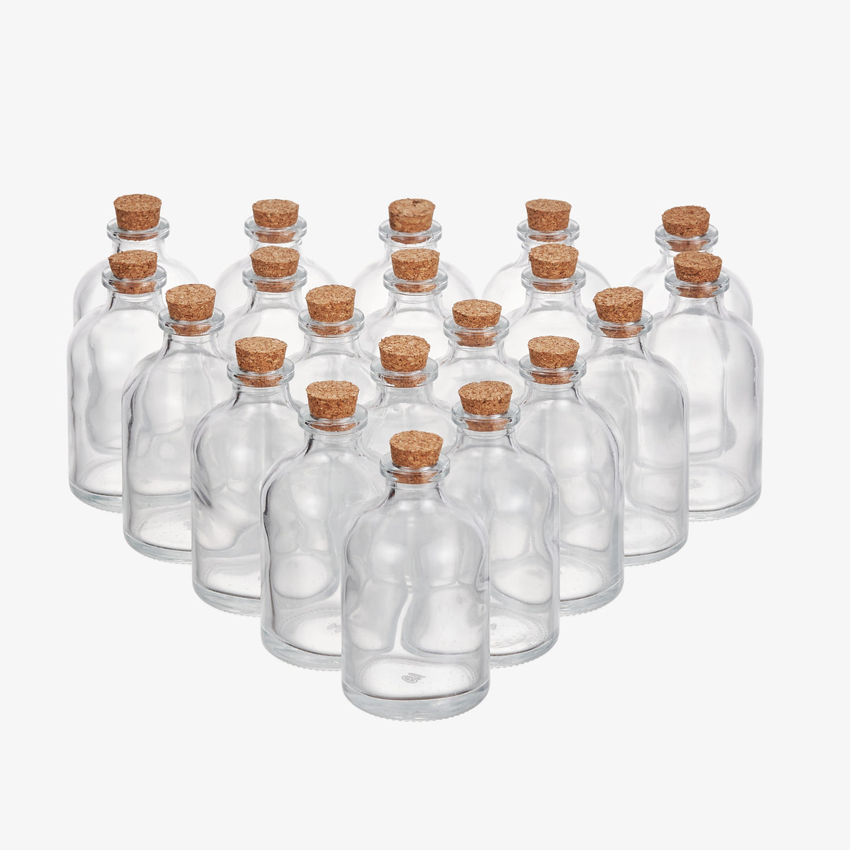 Rounded Mini Glass Jars Including Cork Lids