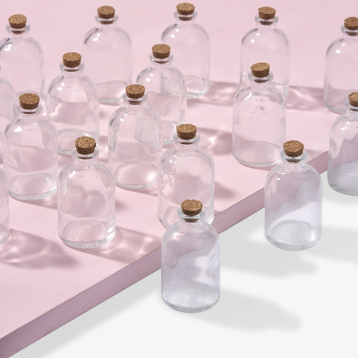 Rounded Mini Glass Jars Including Cork Lids