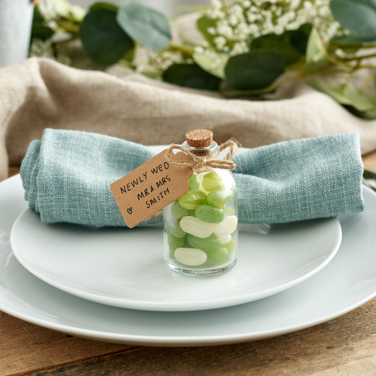 Rounded Mini Glass Jars Including Cork Lids