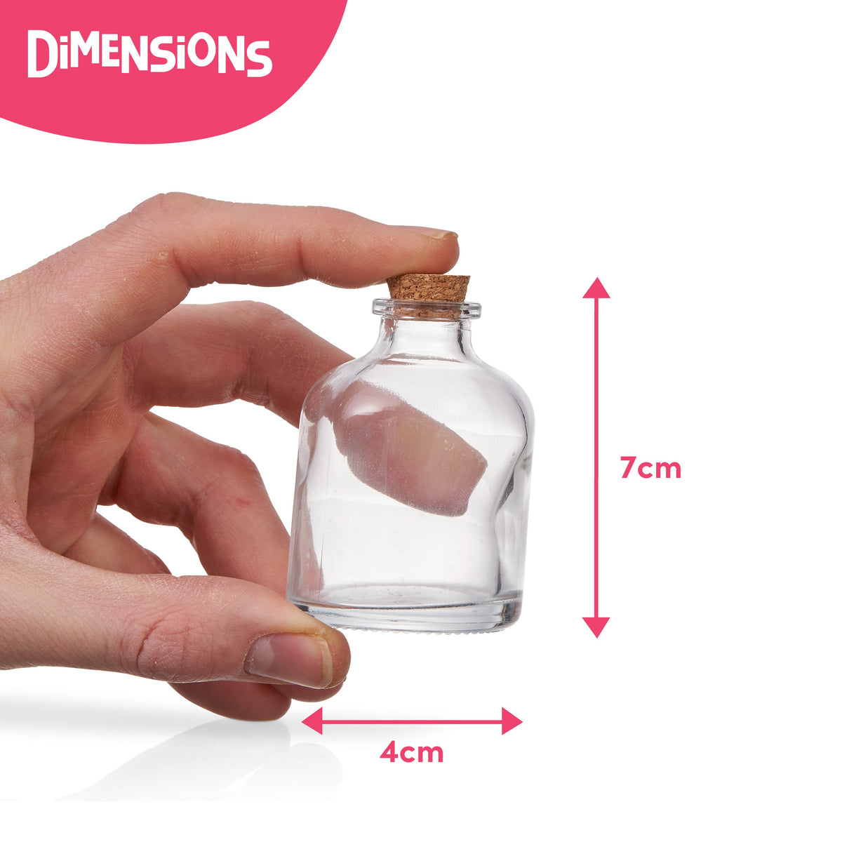 Rounded Mini Glass Jars Including Cork Lids