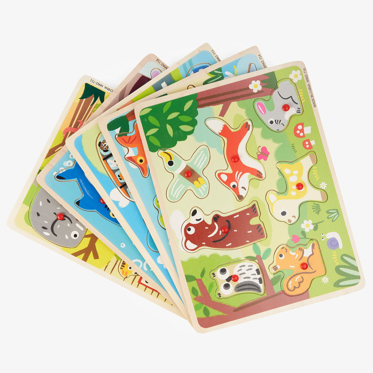 Wooden Jigsaw Peg Puzzles 30cm Set