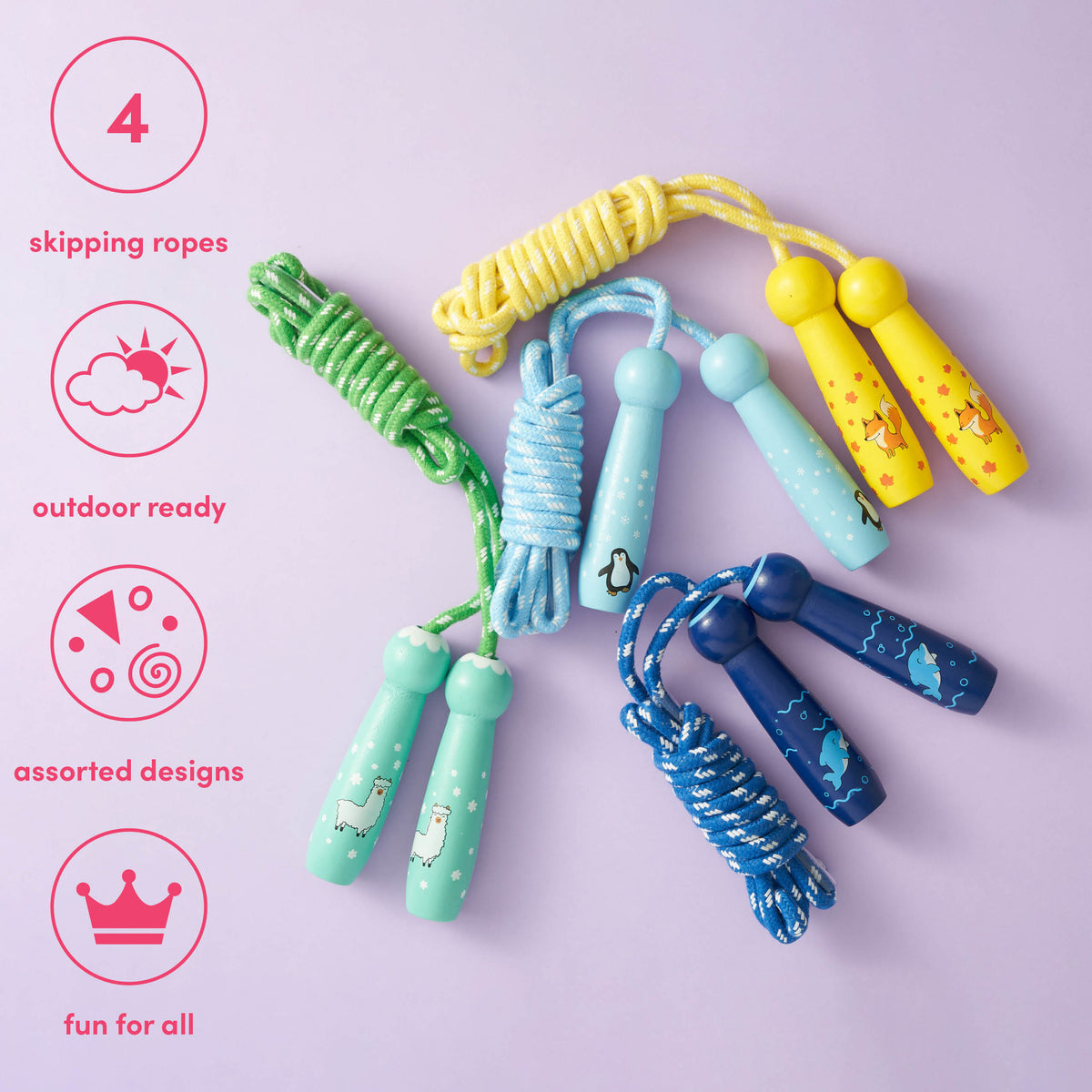 Wooden Animal Skipping Ropes Collection