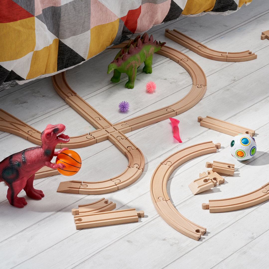 Wooden Train Track Expansion Pack Set