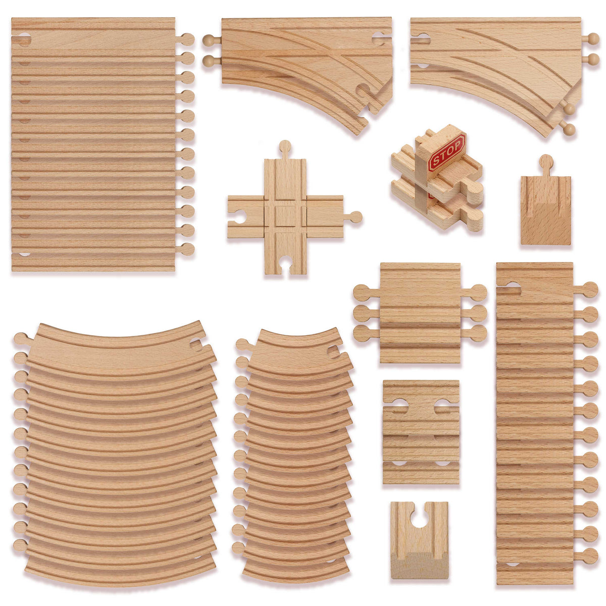 Wooden Train Track Expansion Pack Set