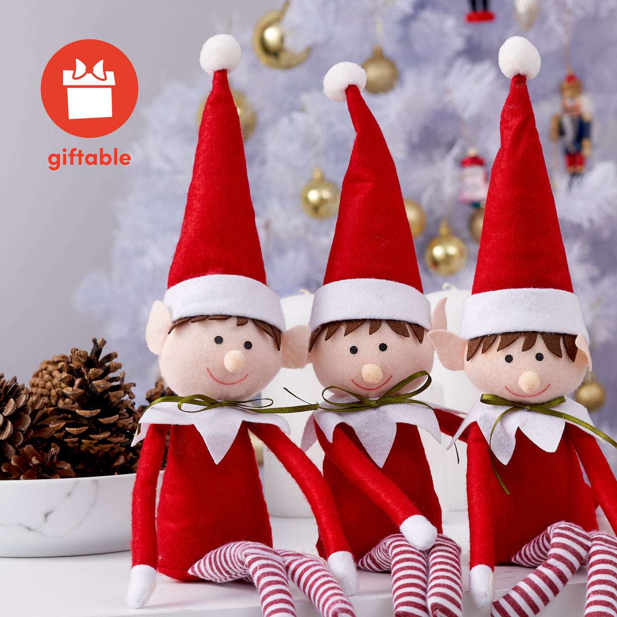 Posable Plush Christmas Elves Collection