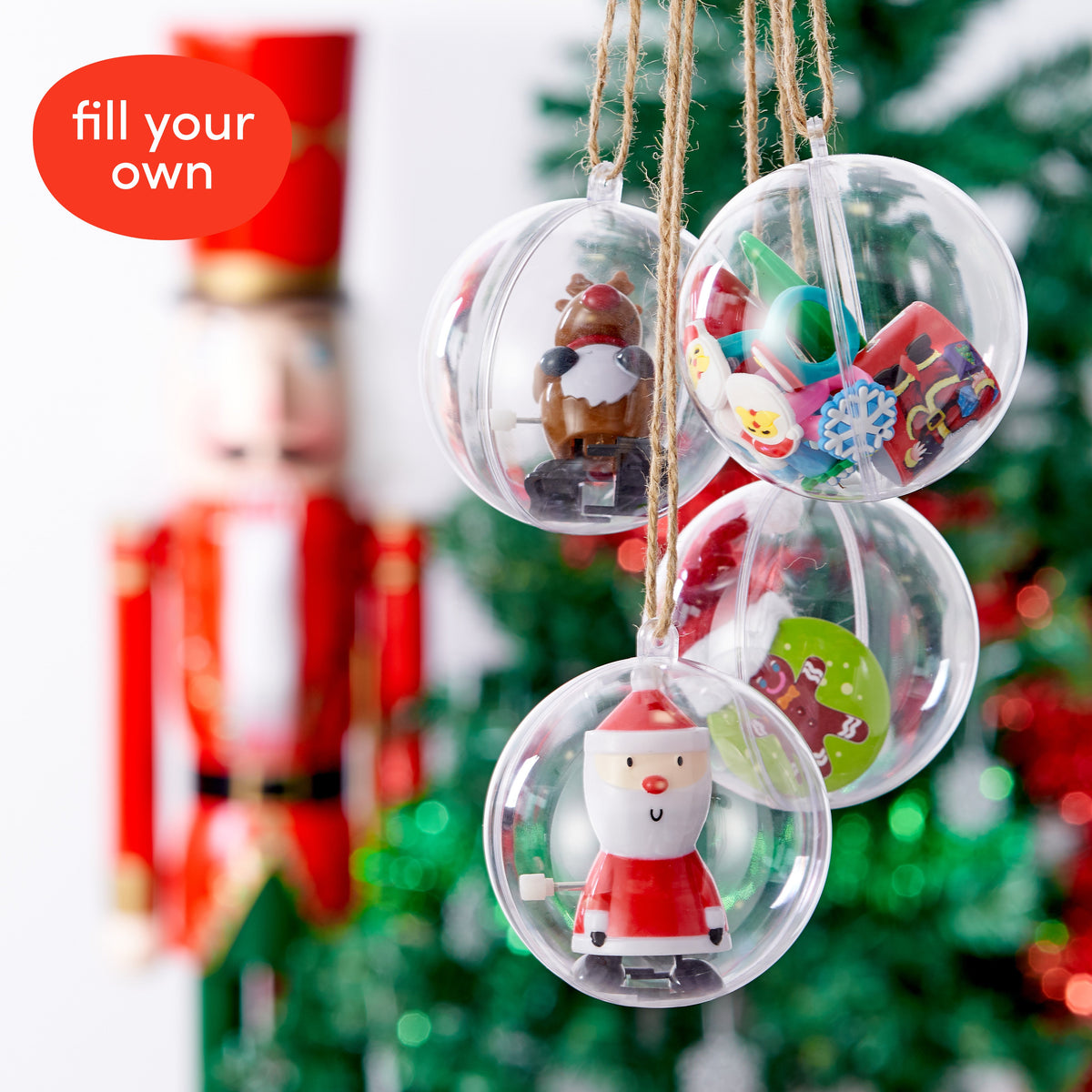 Fillable Christmas Baubles (Small) – Clear