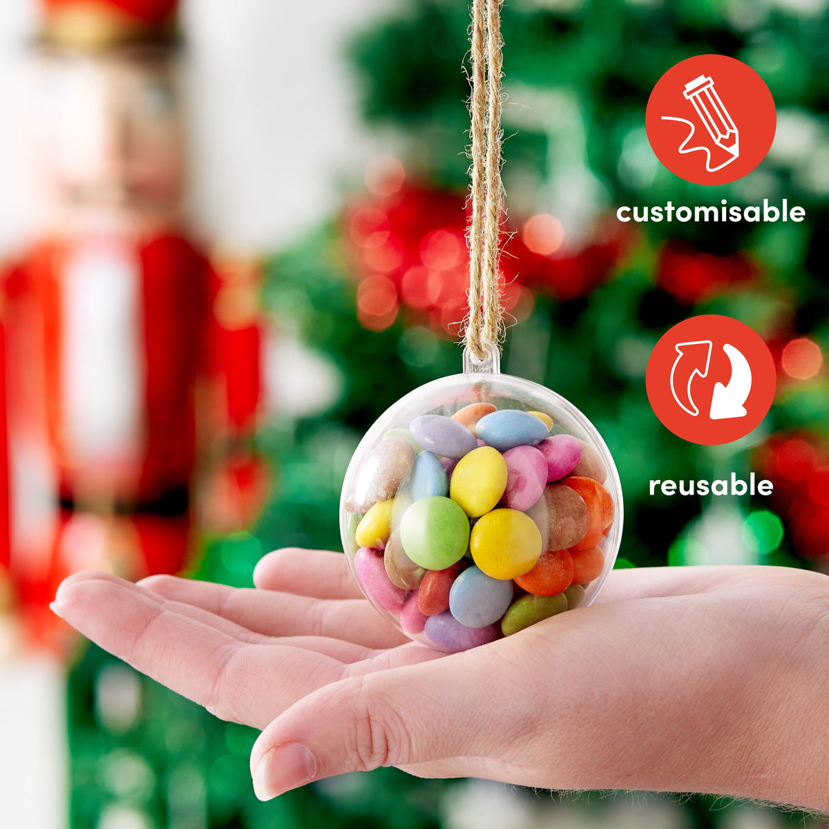 Fillable Christmas Baubles (Small) – Clear