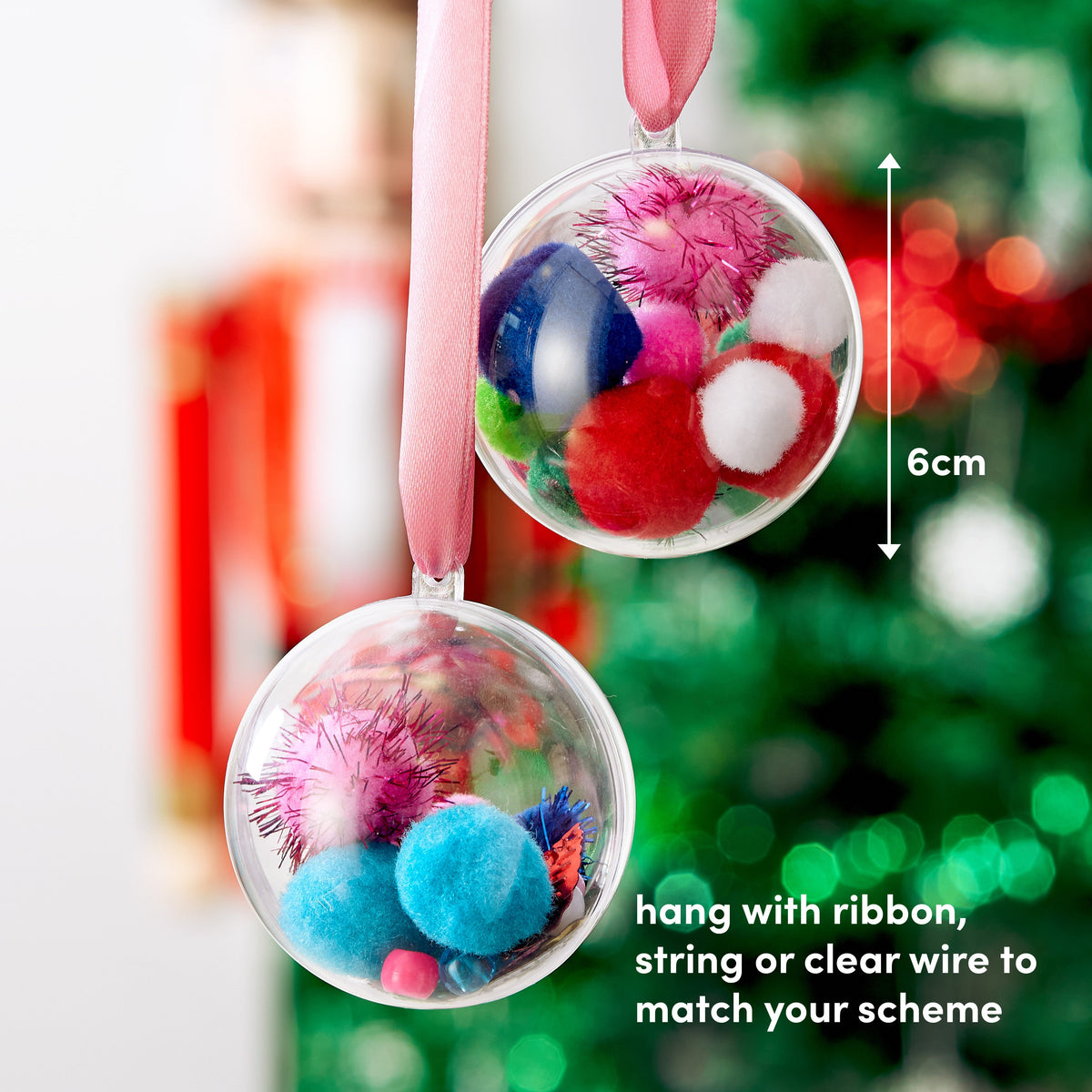 Fillable Christmas Baubles (Small) – Clear