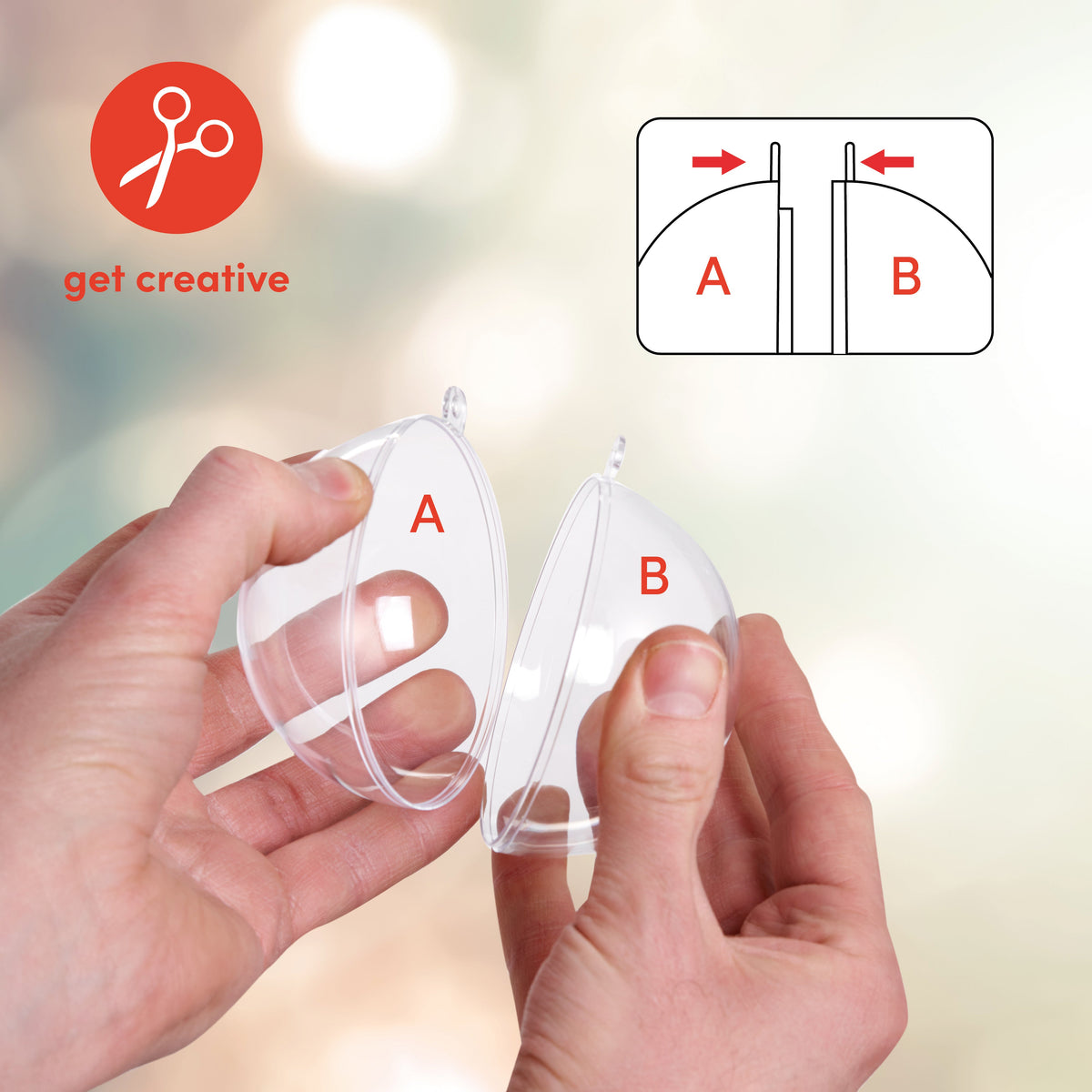 Fillable Christmas Baubles (Small) – Clear
