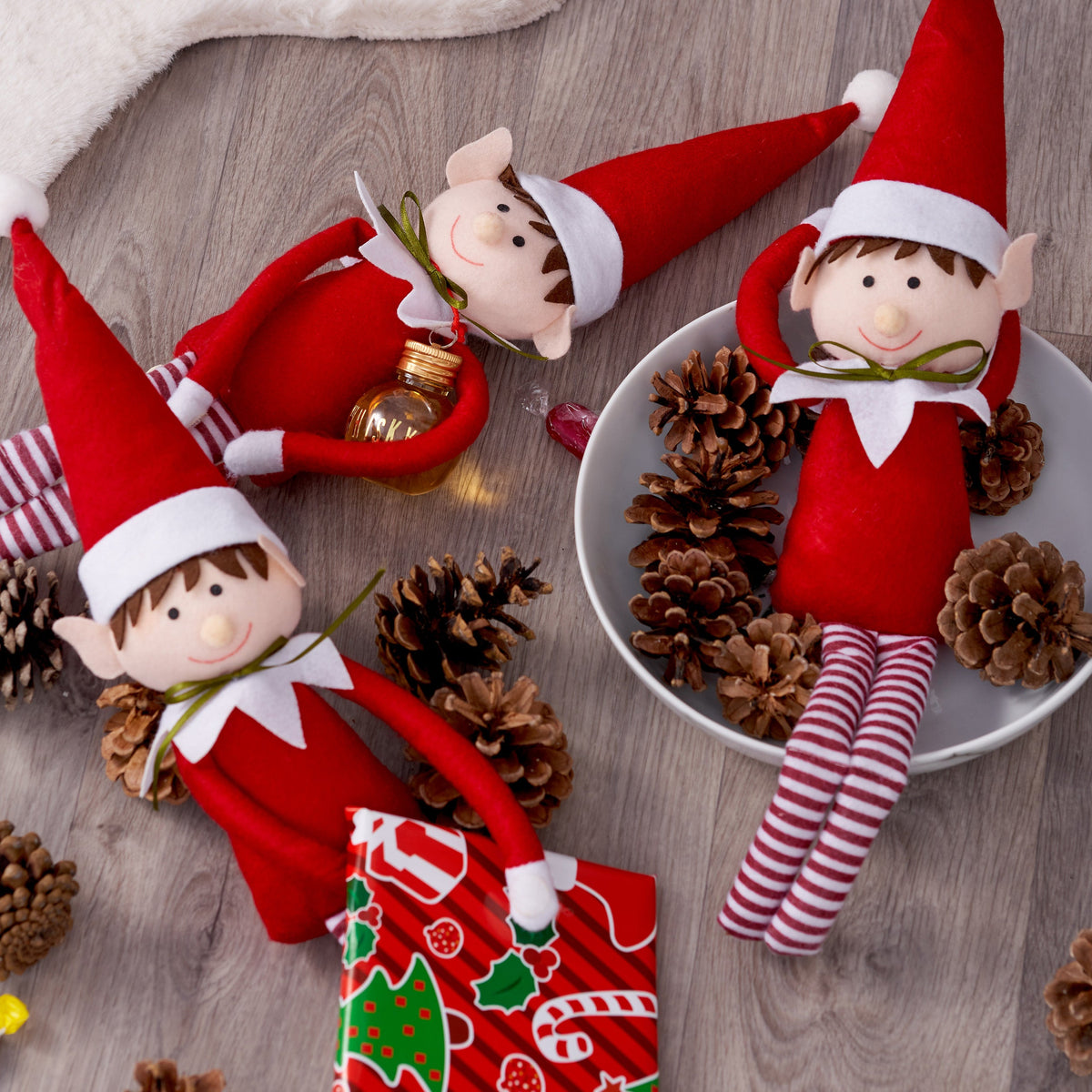 Posable Plush Christmas Elves Collection