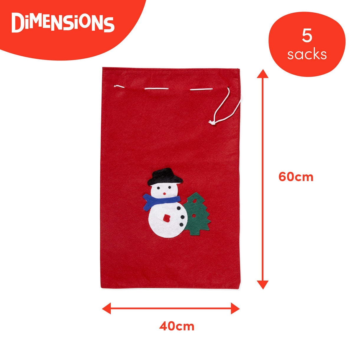 Christmas Drawstring Santa Gift Sacks – Large