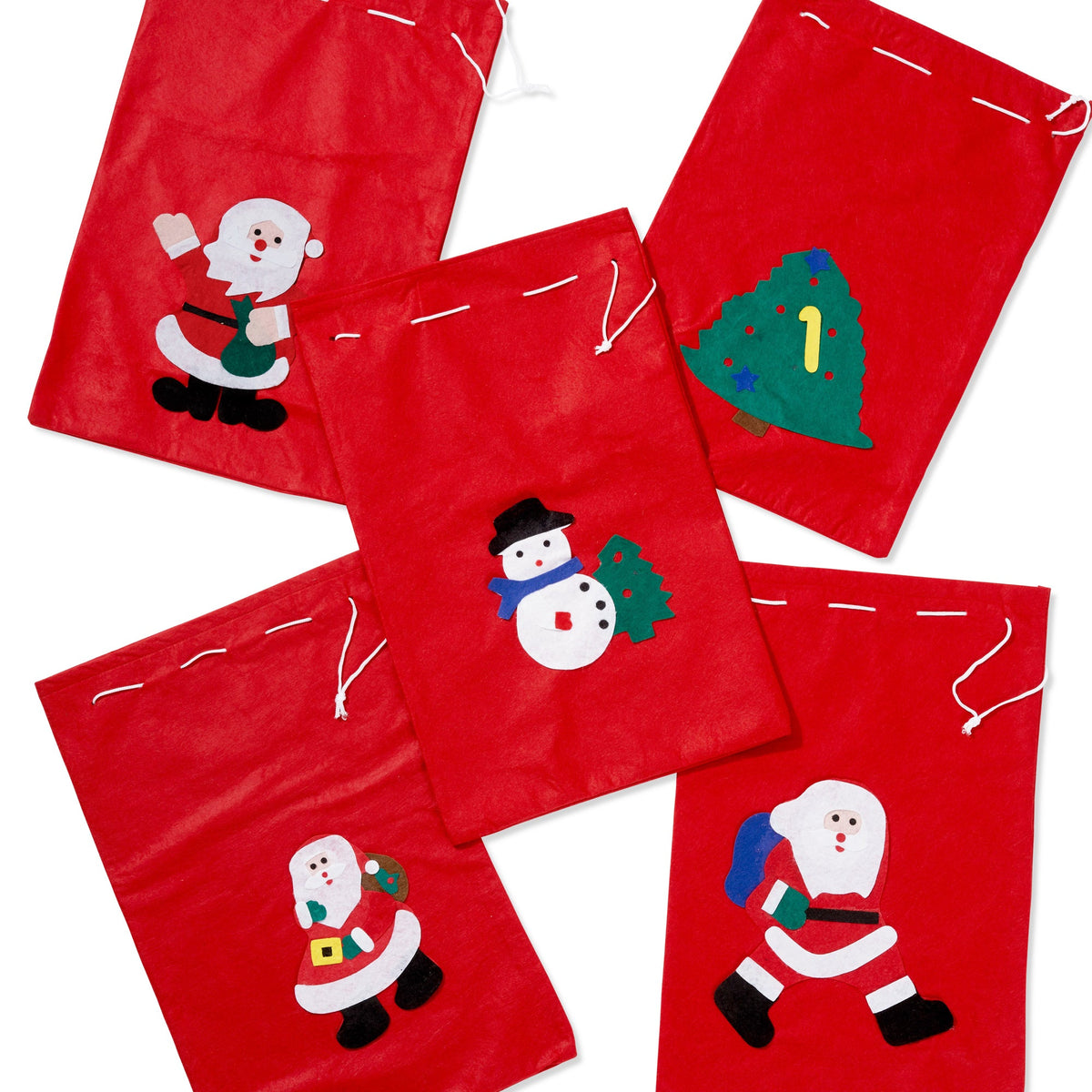 Christmas Drawstring Santa Gift Sacks – Large