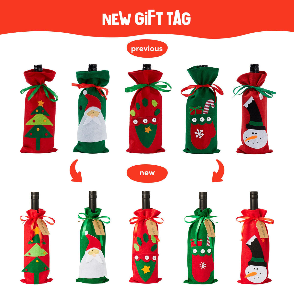 Christmas Wine Bottle Gift Covers Collection