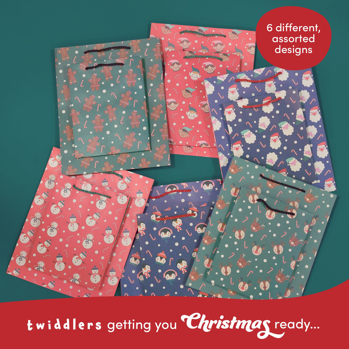 Christmas Characters Gift Bags – Assorted