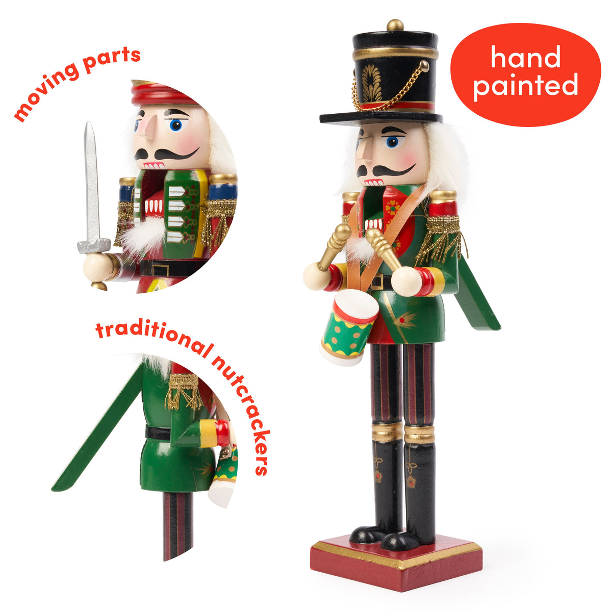 Christmas Wooden Nutcracker Soldiers (30cm) – Traditional