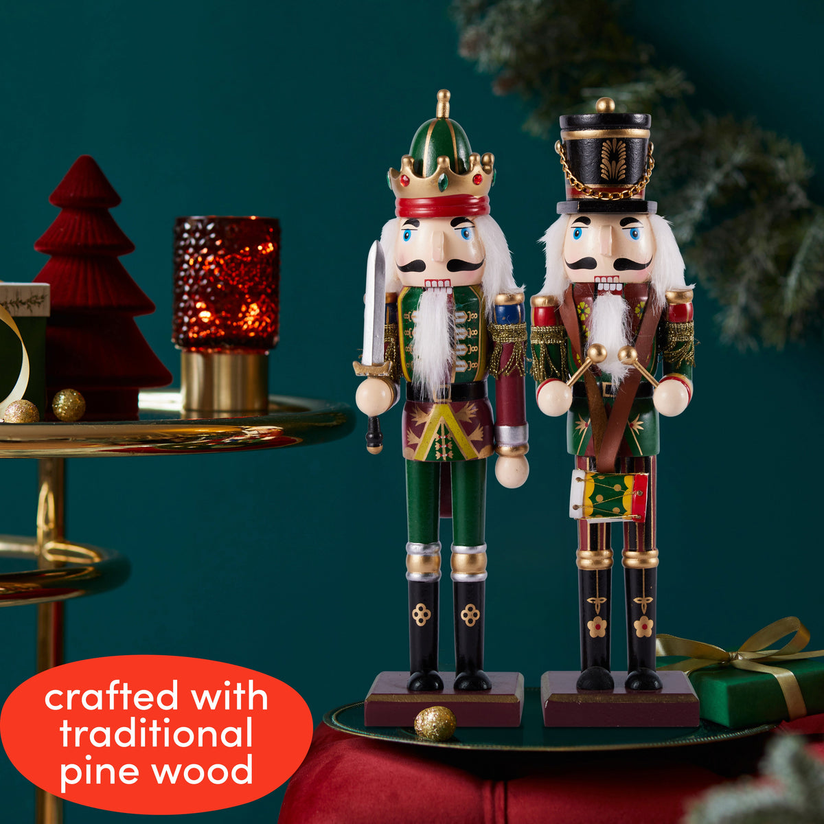 Christmas Wooden Nutcracker Soldiers (30cm) – Traditional
