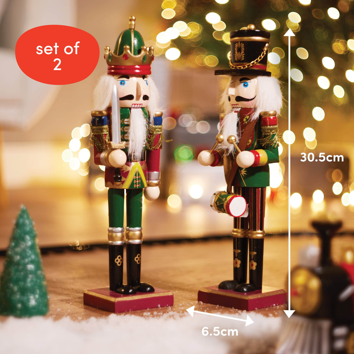 Christmas Wooden Nutcracker Soldiers (30cm) – Traditional